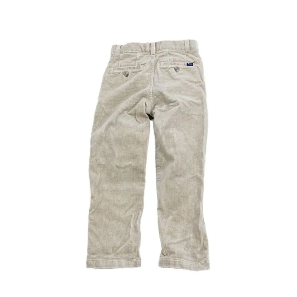 Polo Ralph Lauren Boys Cotton Buttoned Cuffed Hem Corduroy Pants Brown Size 4